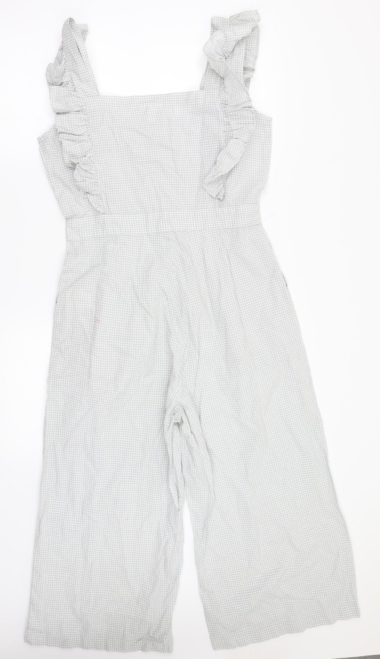 Neon rose  Womens Grey Check  Jumpsuit One-Piece Size M