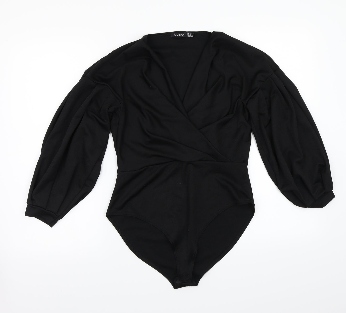 Boohoo Womens Black   Bodysuit One-Piece Size 14