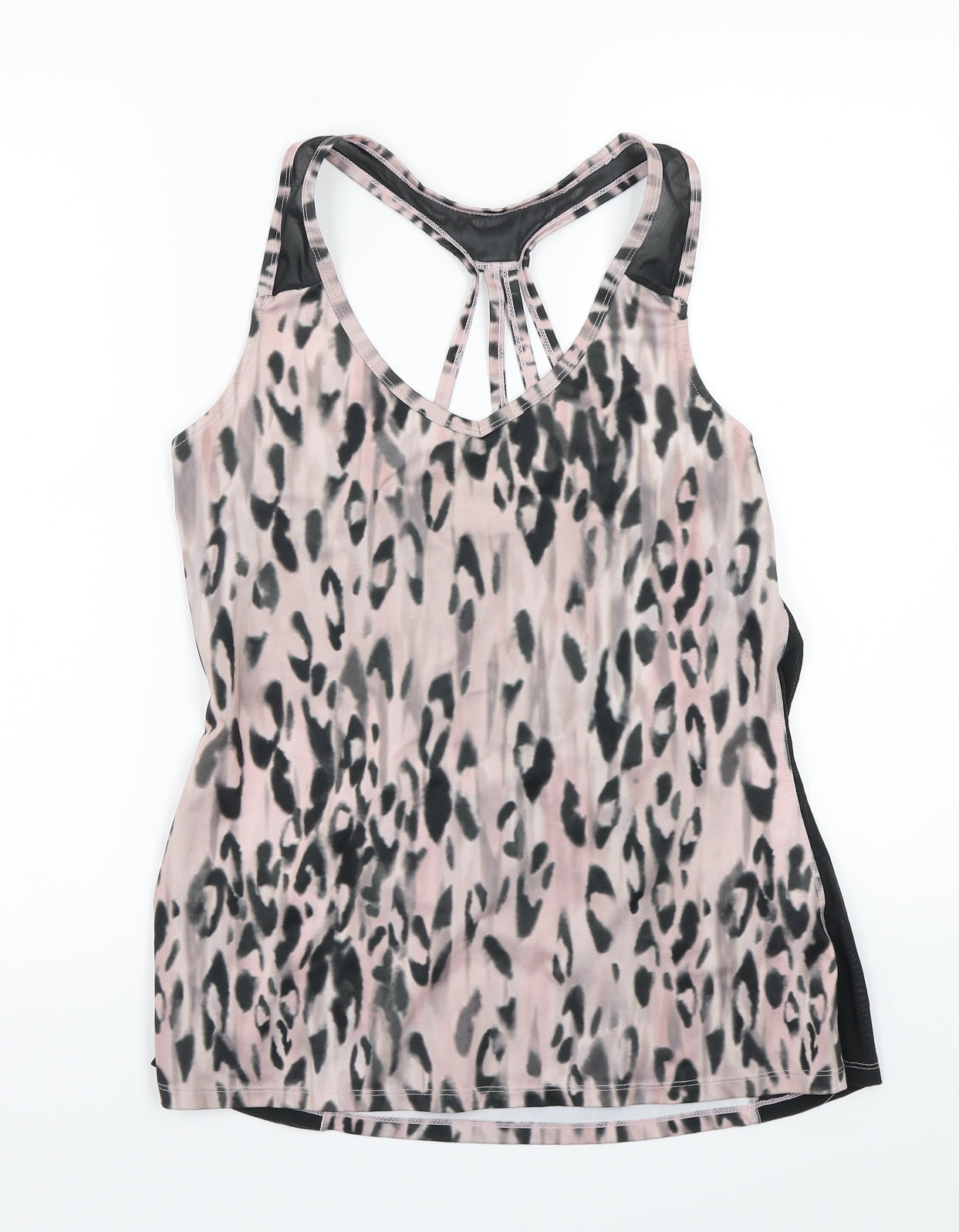 NINE Womens Pink Animal Print  Basic T-Shirt Size L