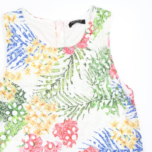 Select Womens White Floral  Basic T-Shirt Size 16