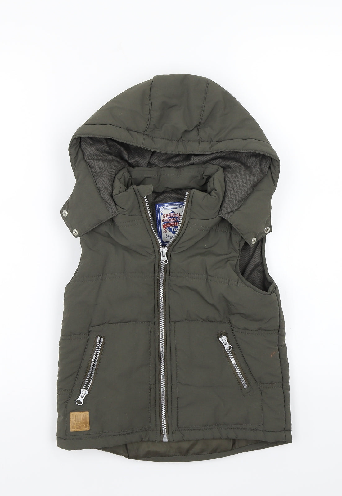 TU Boys Green   Gilet Coat Size 6 Years