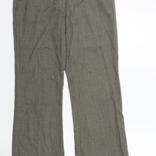 TU Womens Brown Striped  Trousers  Size 14 L28 in