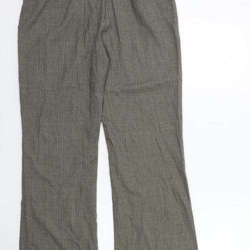 TU Womens Brown Striped  Trousers  Size 14 L28 in