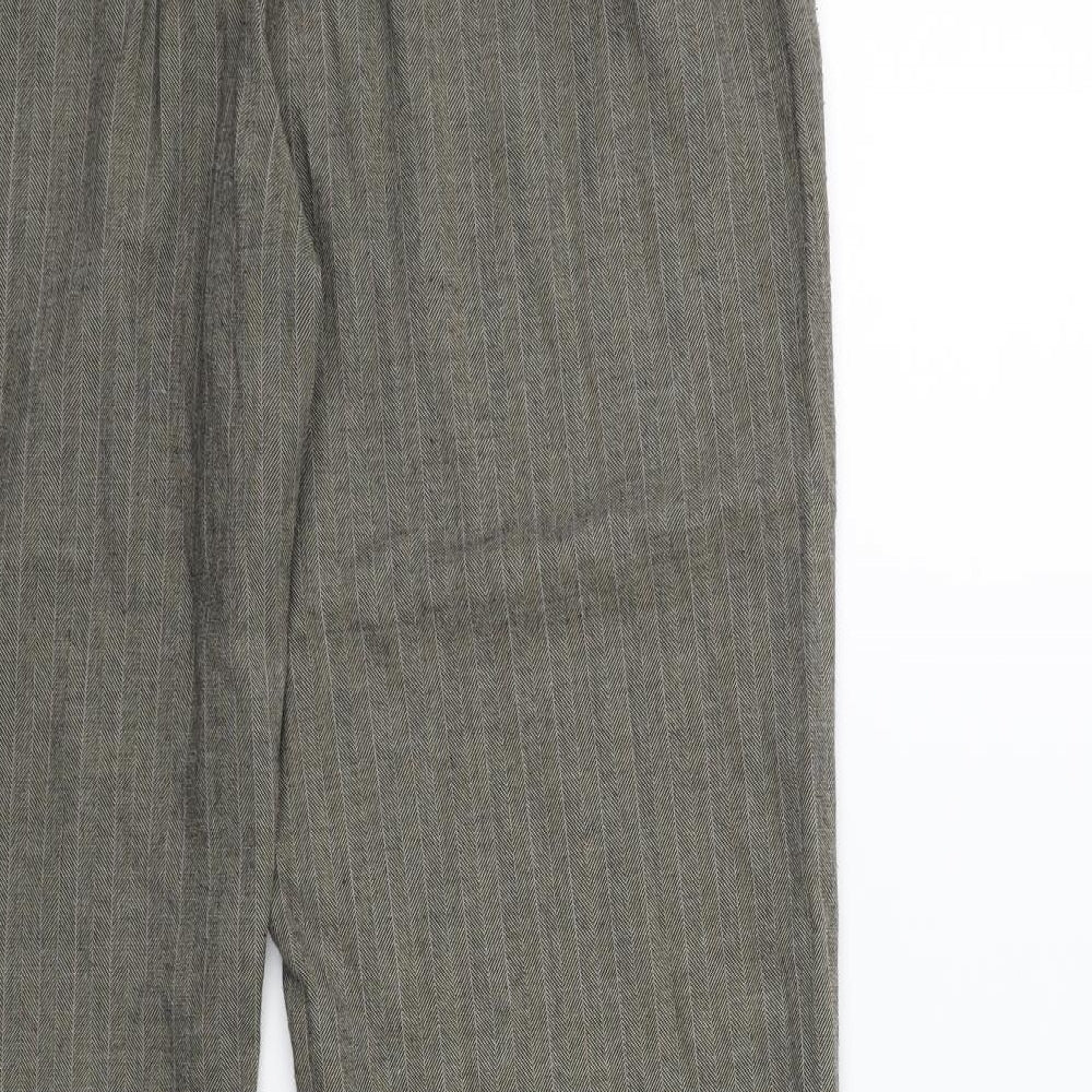 TU Womens Brown Striped  Trousers  Size 14 L28 in