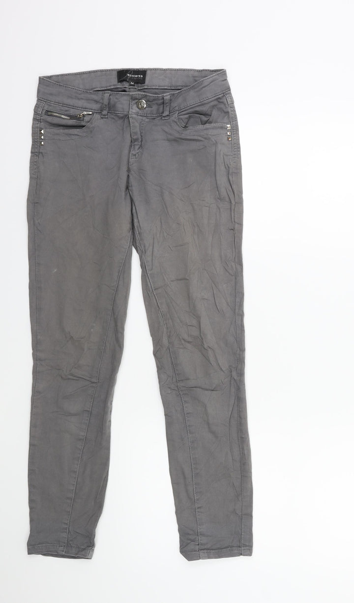 RESERVED Womens Grey  Denim Skinny Jeans Size 6 L27 in