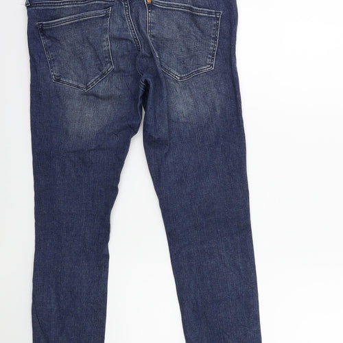 H&M Womens Blue  Denim Skinny Jeans Size 14 L30 in