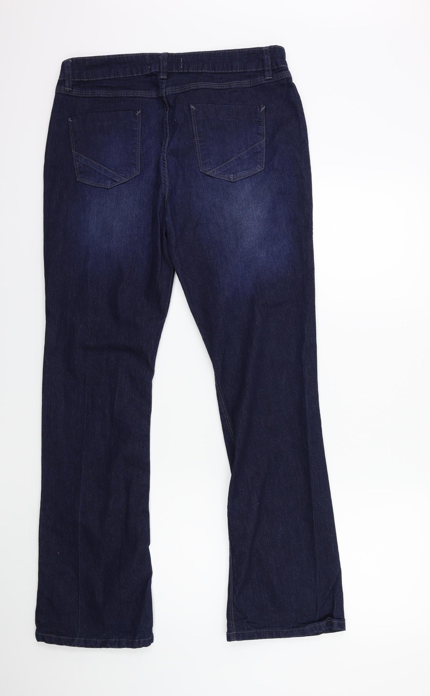Papaya Womens Blue  Denim Flared Jeans Size 14 L30 in