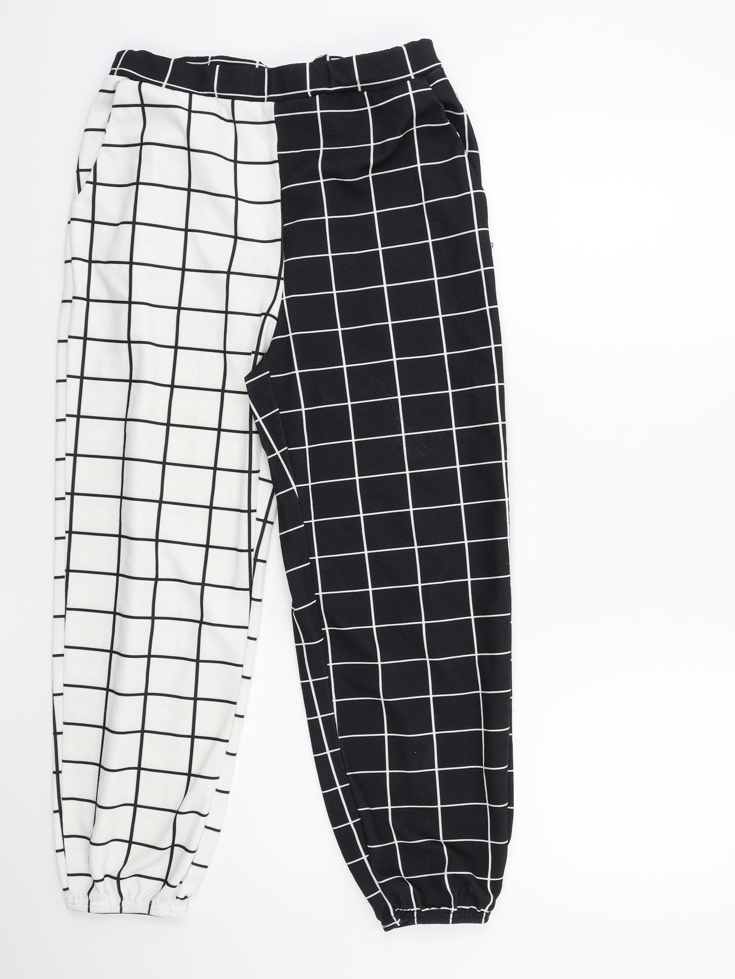SheIn Womens Black Check  Trousers  Size L L25 in