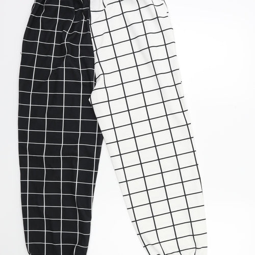 SheIn Womens Black Check  Trousers  Size L L25 in