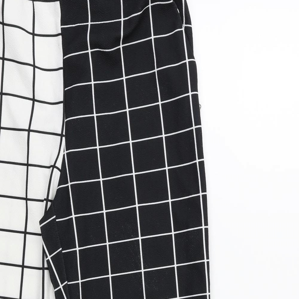 SheIn Womens Black Check  Trousers  Size L L25 in