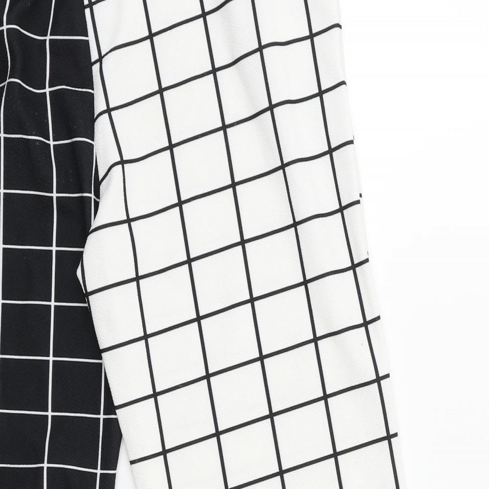 SheIn Womens Black Check  Trousers  Size L L25 in