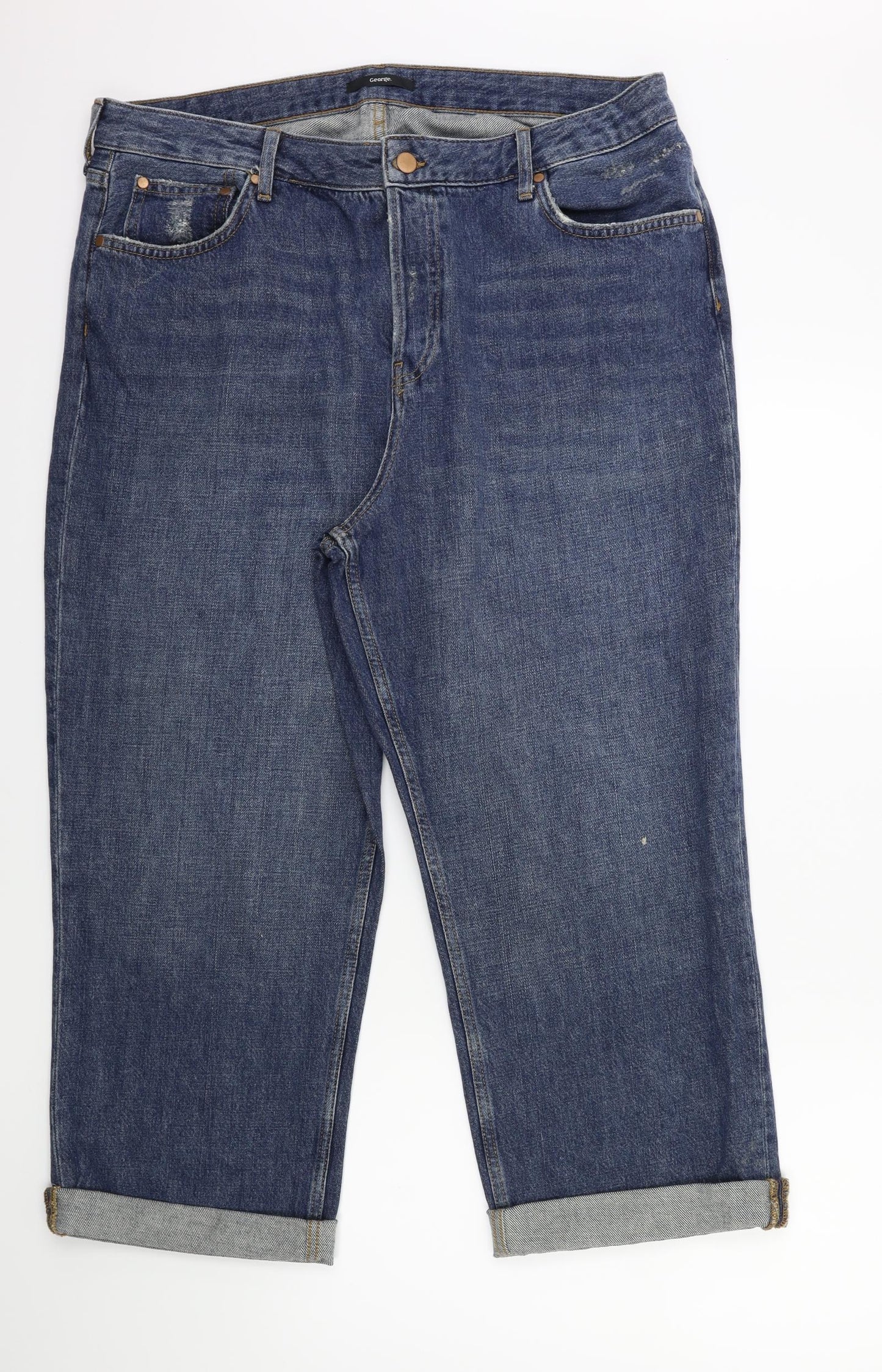 George Womens Blue  Denim Mom Jeans Size 20 L24 in