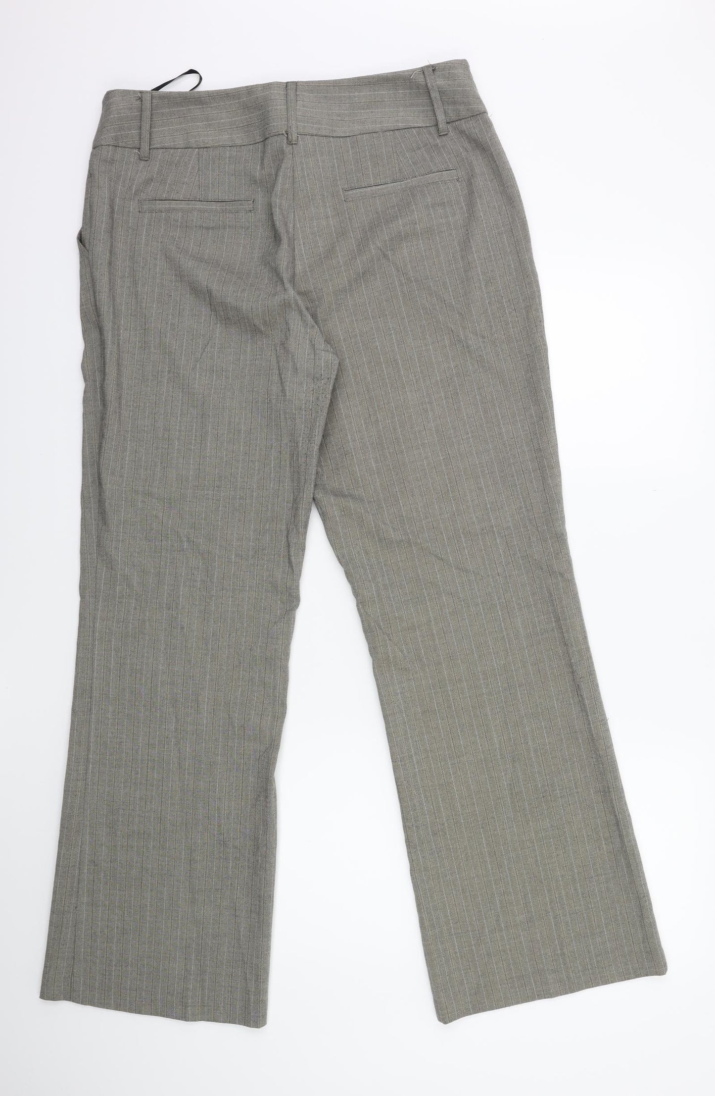 Papaya Womens Grey Striped  Trousers  Size 16 L31 in