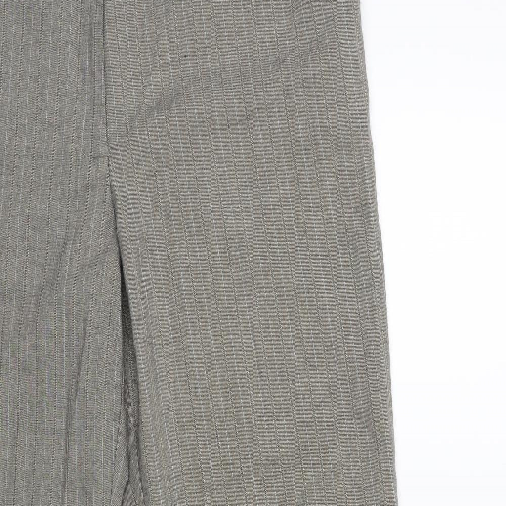 Papaya Womens Grey Striped  Trousers  Size 16 L31 in