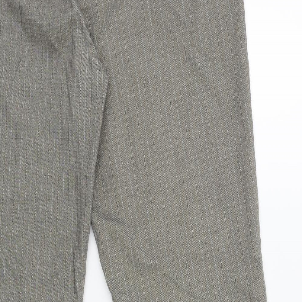 Papaya Womens Grey Striped  Trousers  Size 16 L31 in
