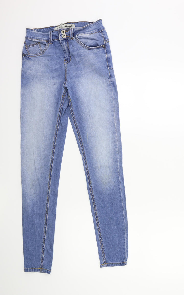 Denim & Co. Womens Blue Denim Skinny Jeans Size 8 L29 in