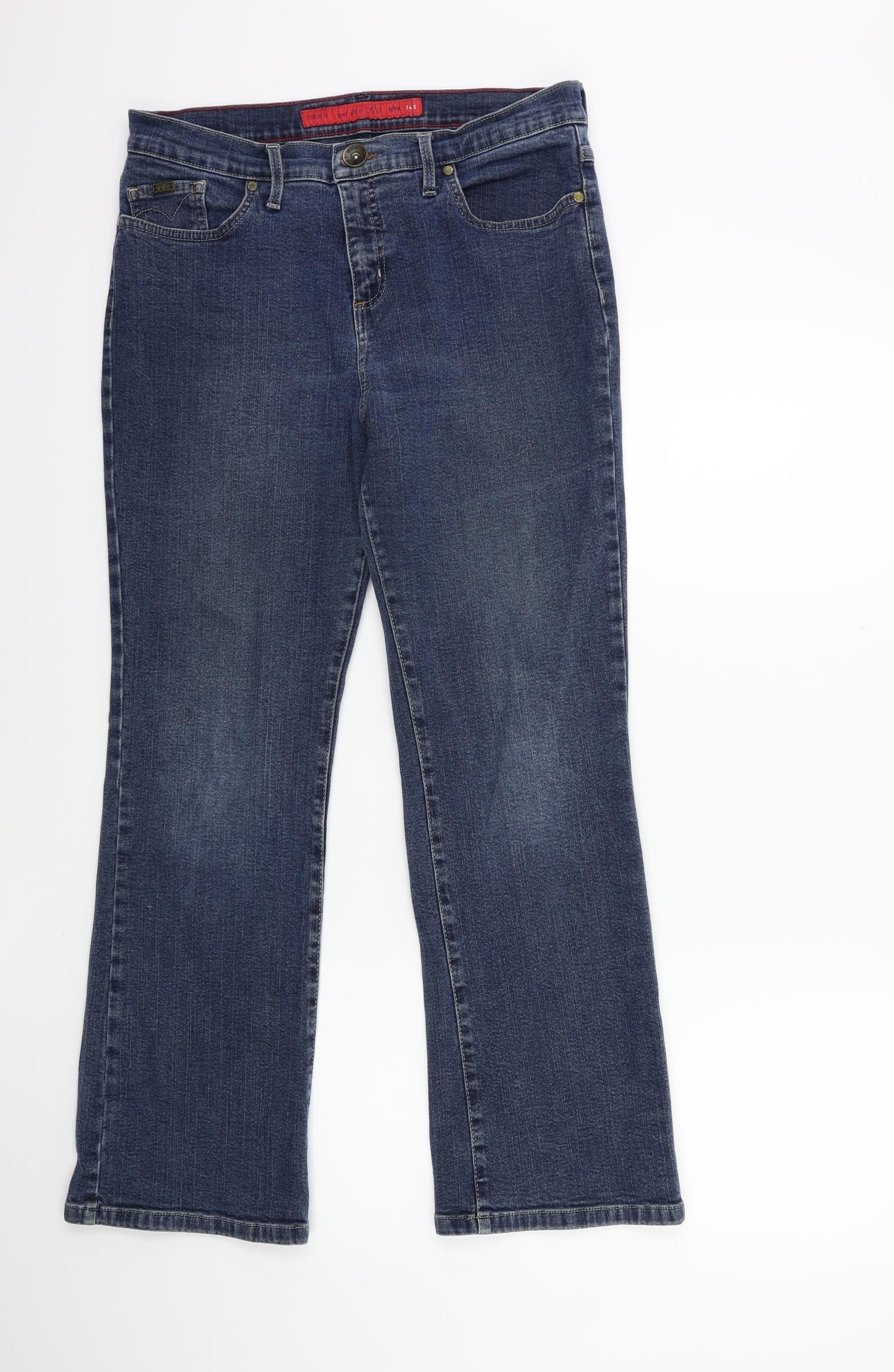 Per Una Womens Blue  Denim Flared Jeans Size 14 L28 in