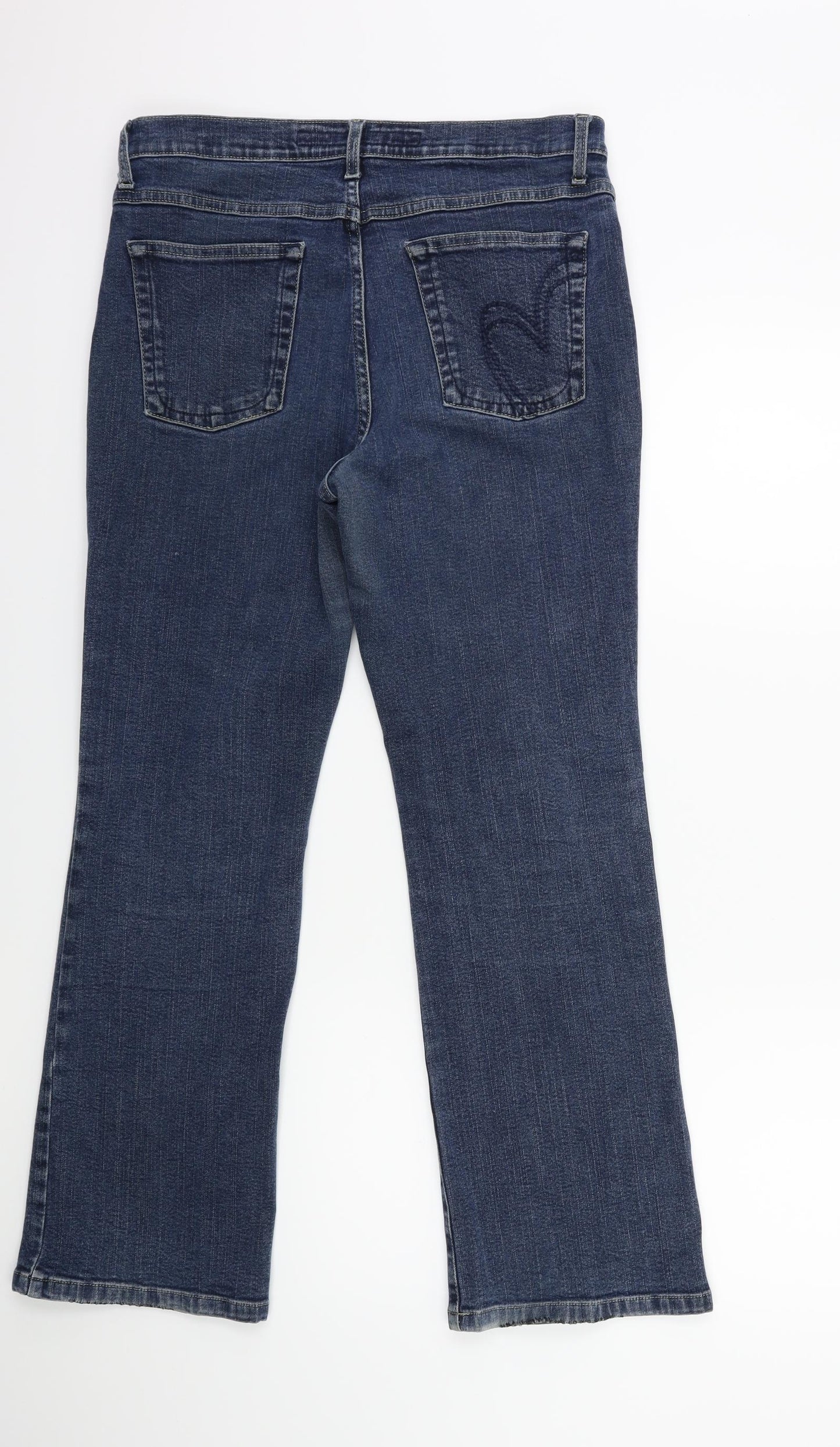 Per Una Womens Blue  Denim Flared Jeans Size 14 L28 in