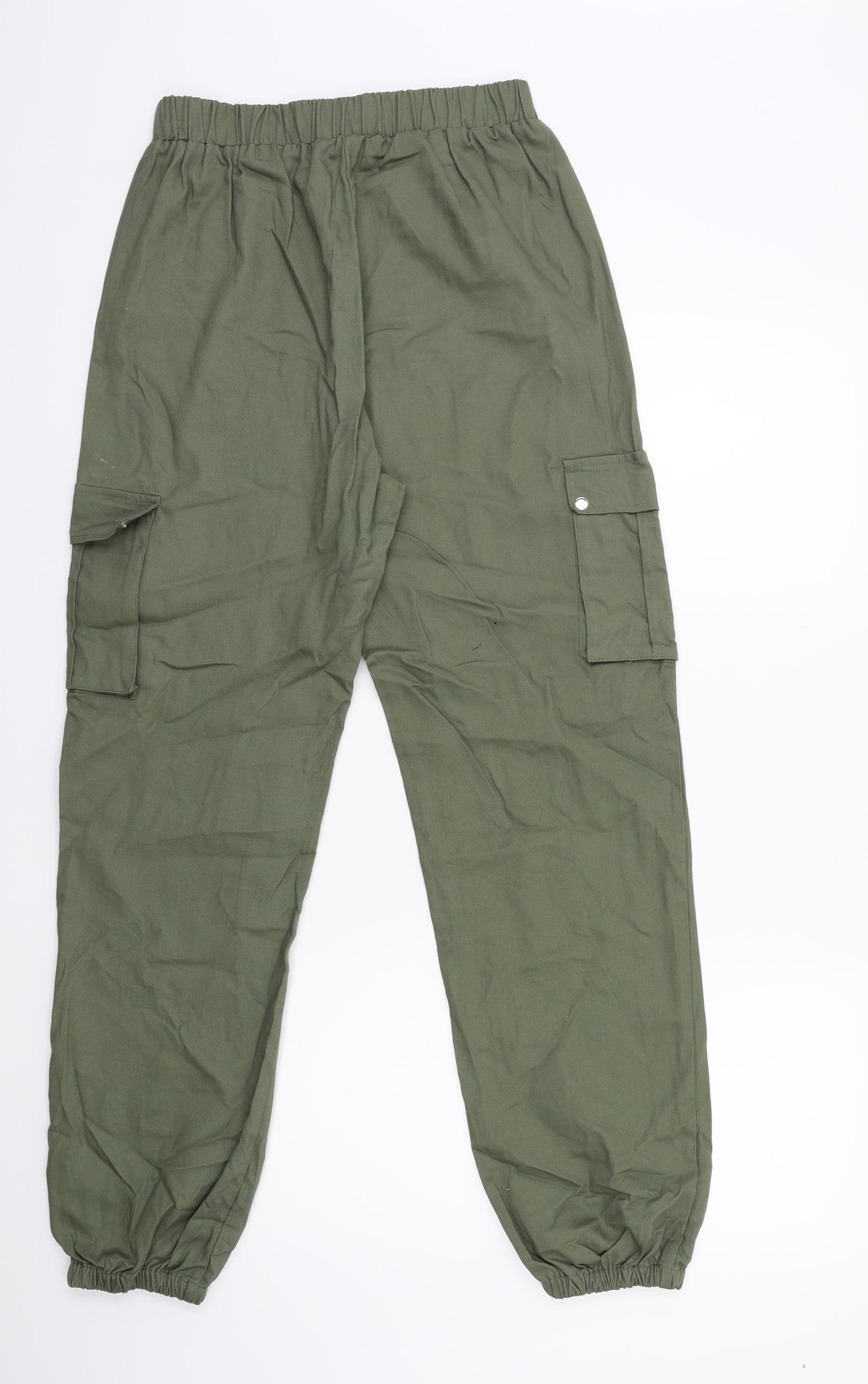 PRETTYLITTLETHING Womens Green   Cargo Trousers Size 10 L30 in