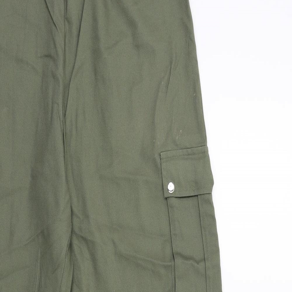 PRETTYLITTLETHING Womens Green   Cargo Trousers Size 10 L30 in