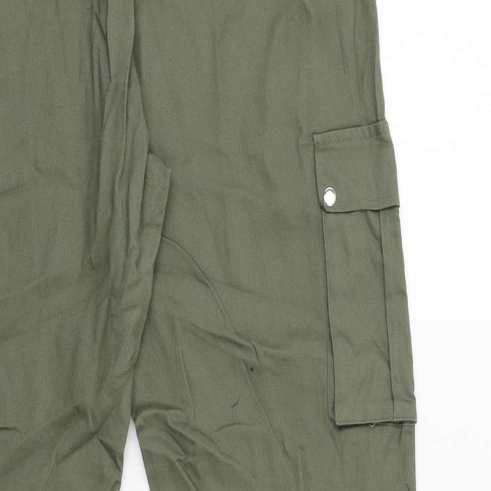 PRETTYLITTLETHING Womens Green   Cargo Trousers Size 10 L30 in