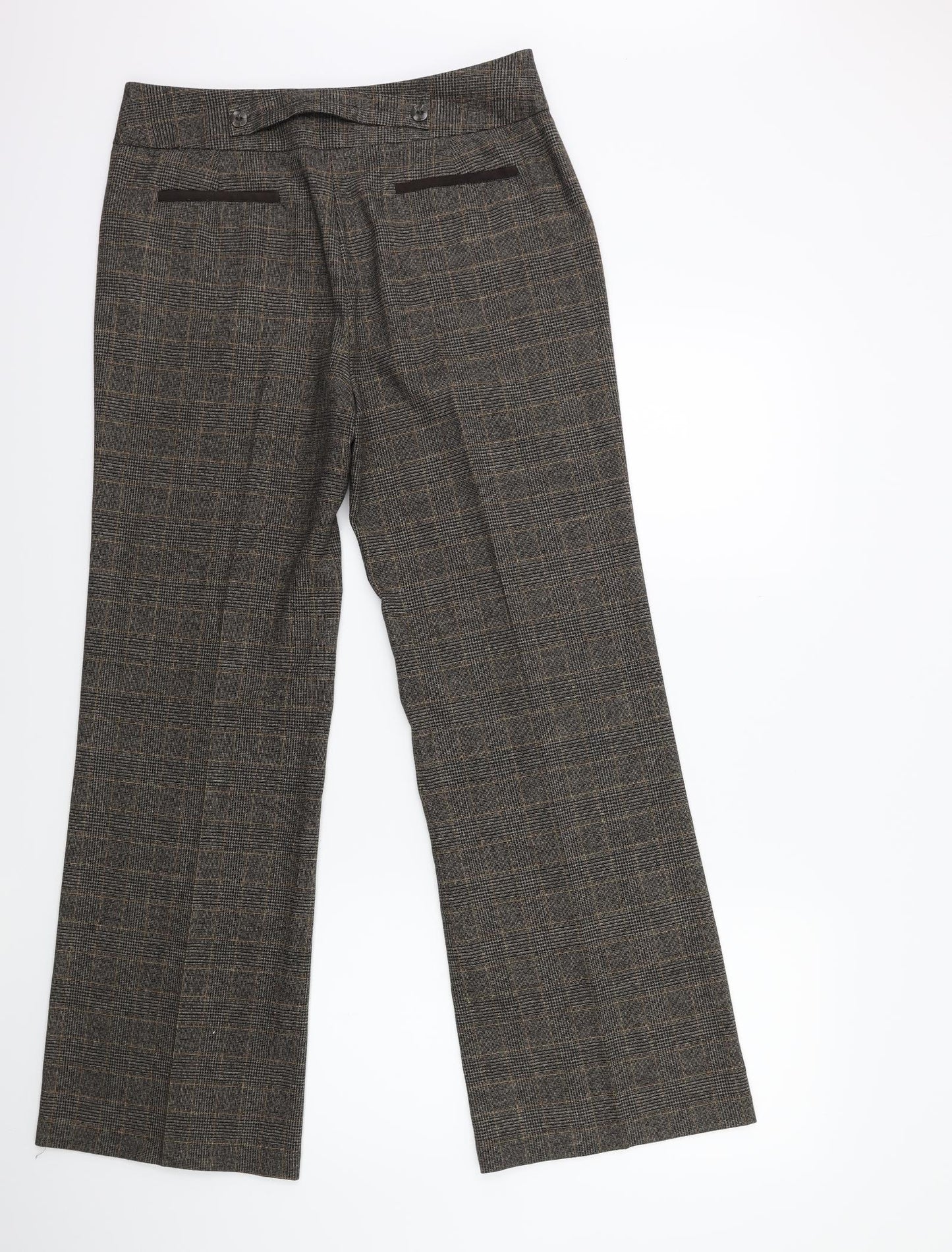 Per Una Womens Brown Check  Trousers  Size 12 L30 in