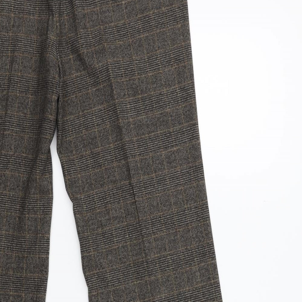 Per Una Womens Brown Check  Trousers  Size 12 L30 in