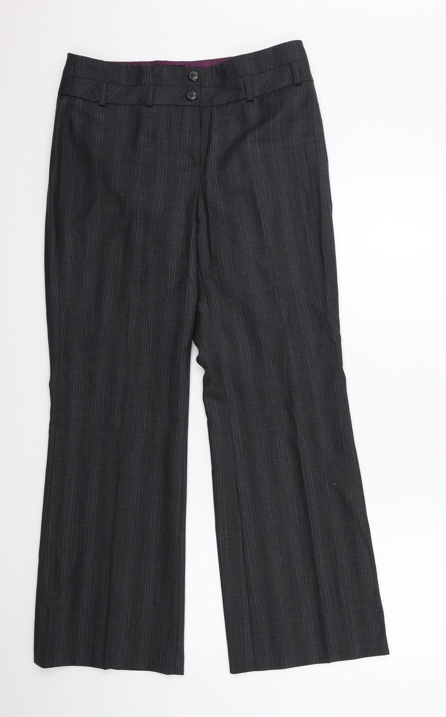 NEXT Womens Blue Striped  Trousers  Size 10 L30 in