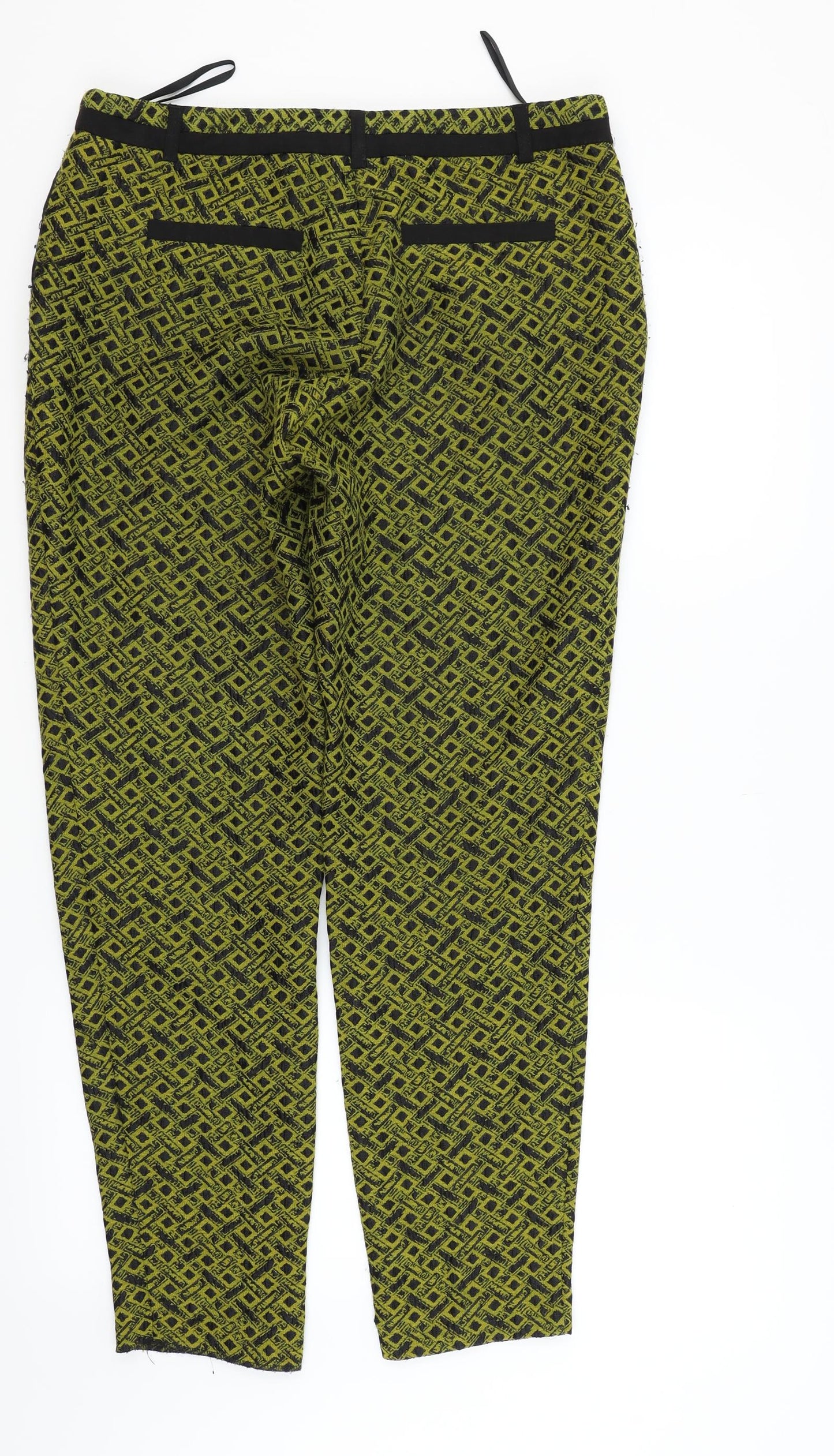 River Island Womens Black Geometric  Trousers  Size 10 L26 in