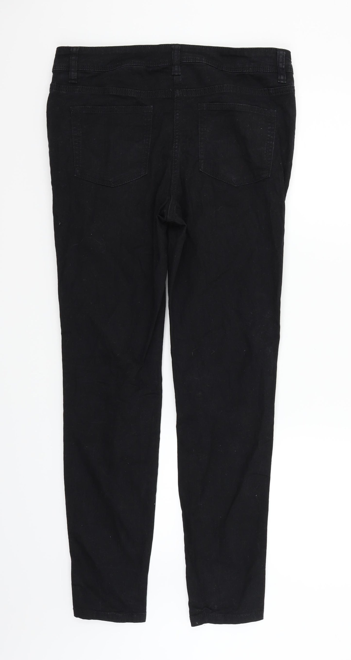 NEXT Womens Black   Straight Jeans Size 12 L28 in