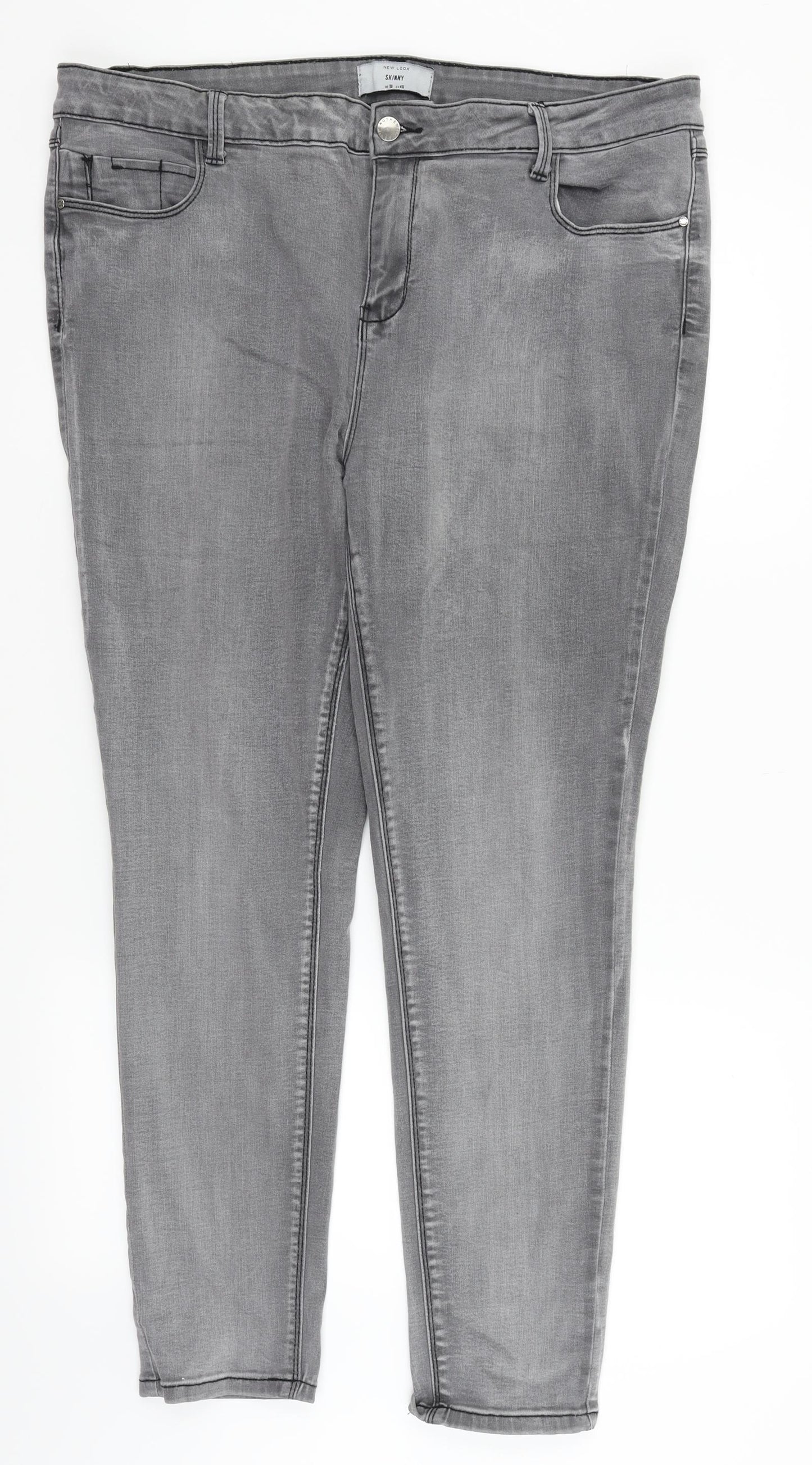 New Look Womens Grey   Straight Jeans Size 18 L28 in