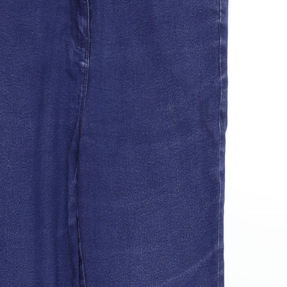 Bonmarche Womens Blue Houndstooth  Straight Jeans Size 12 L26 in
