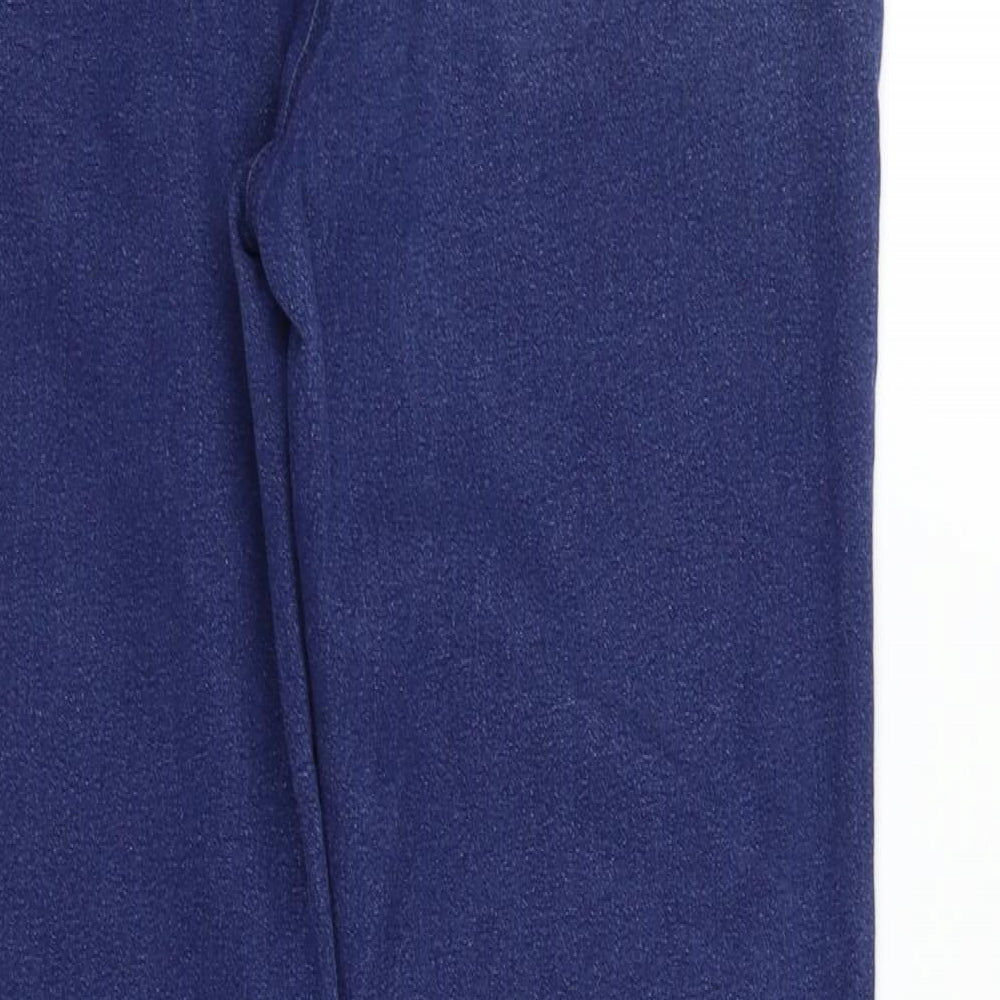 Bonmarche Womens Blue Houndstooth  Straight Jeans Size 12 L26 in