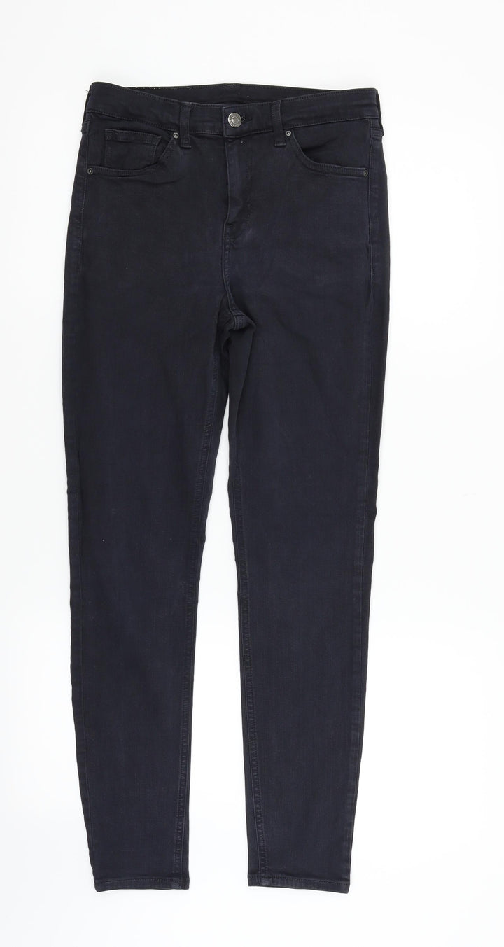 Topshop Womens Black   Straight Jeans Size S L32 in