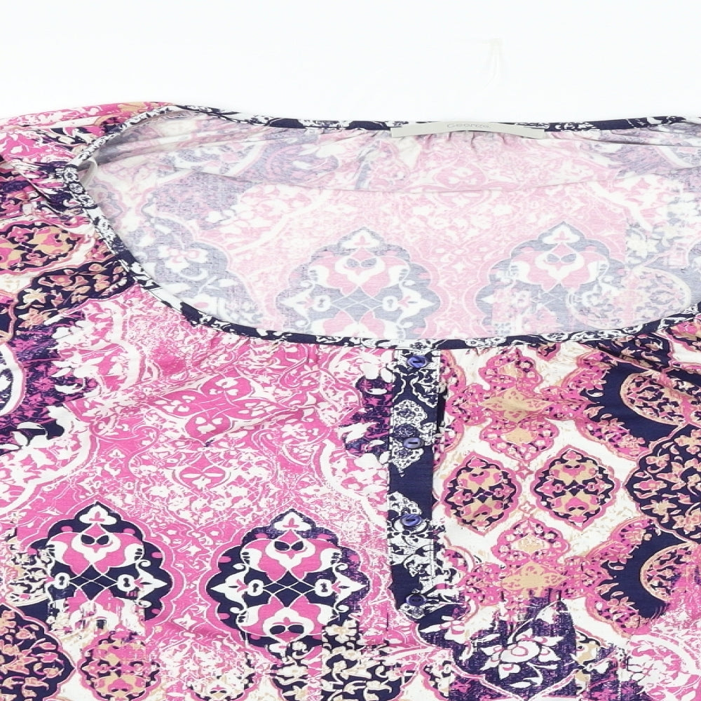 George Womens Pink Geometric  Basic Blouse Size 24
