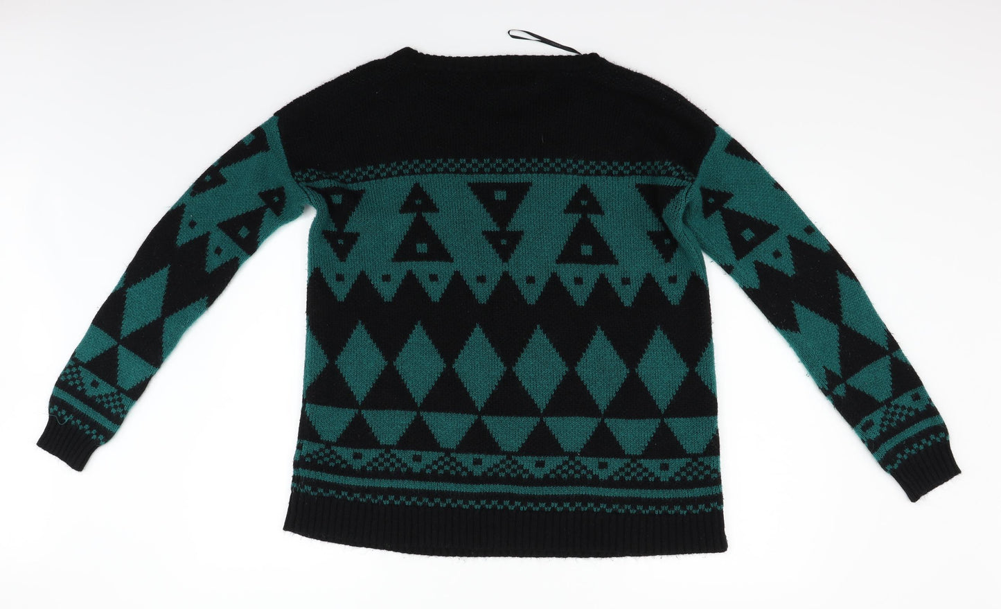 FOREVER 21 Womens Green Geometric  Pullover Jumper Size S