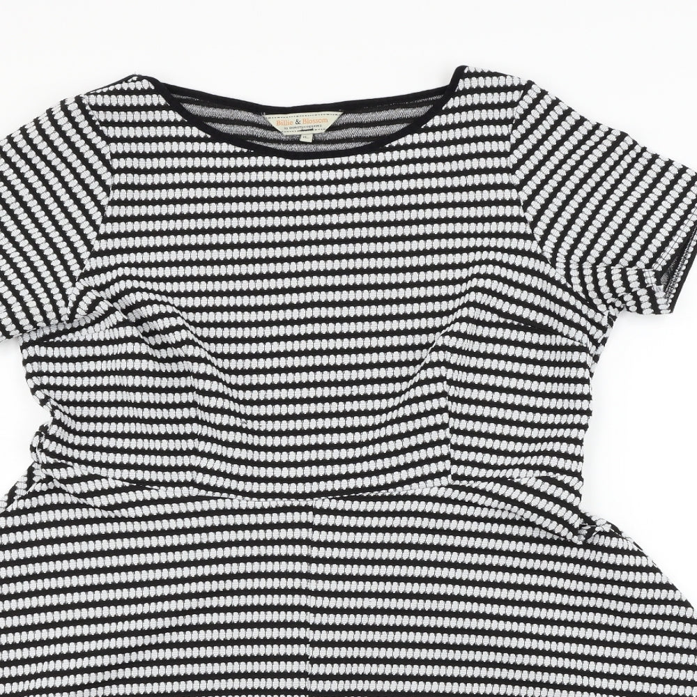 Dorothy Perkins Womens White Polka Dot  Fit & Flare  Size 16