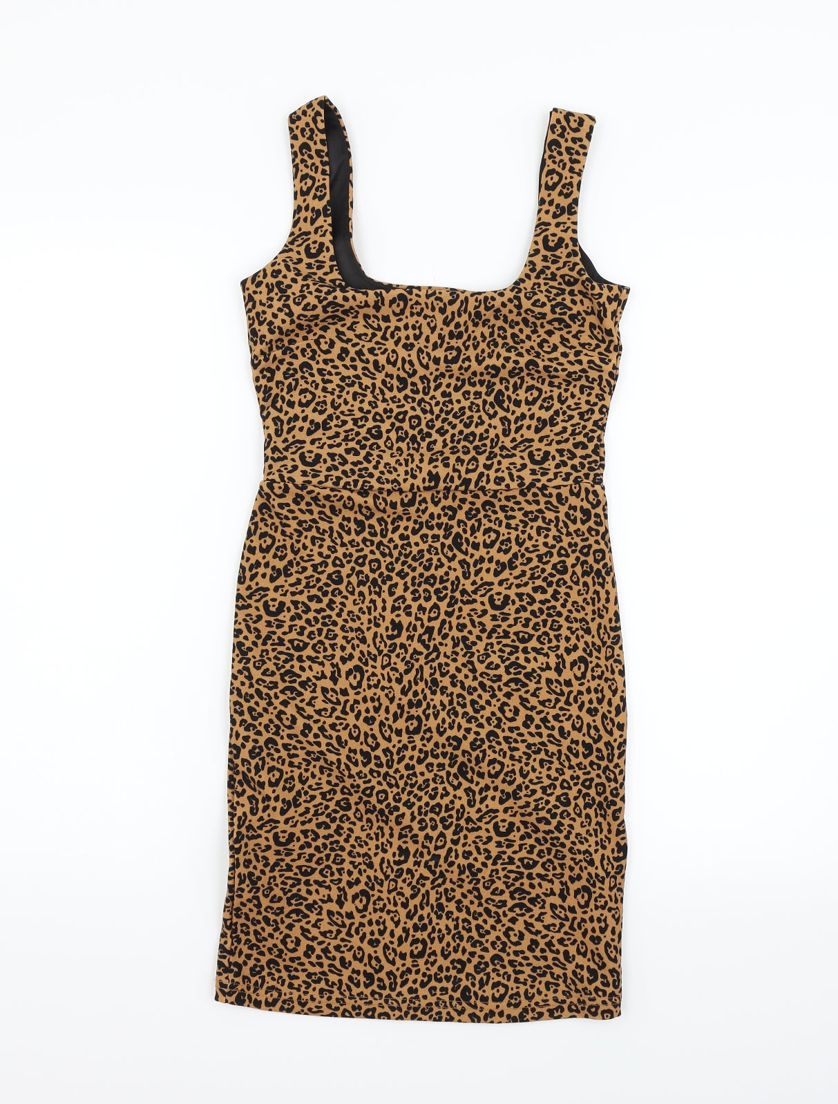 H&M Womens Beige Animal Print  Fit & Flare  Size XS