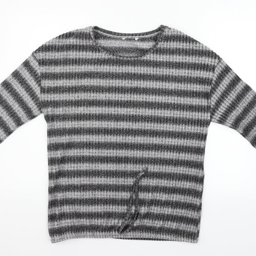 Matalan Womens Grey Striped  Pullover Jumper Size 14