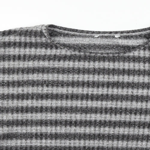 Matalan Womens Grey Striped  Pullover Jumper Size 14