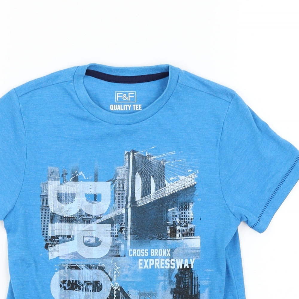 F&F Boys Blue   Basic T-Shirt Size 6-7 Years