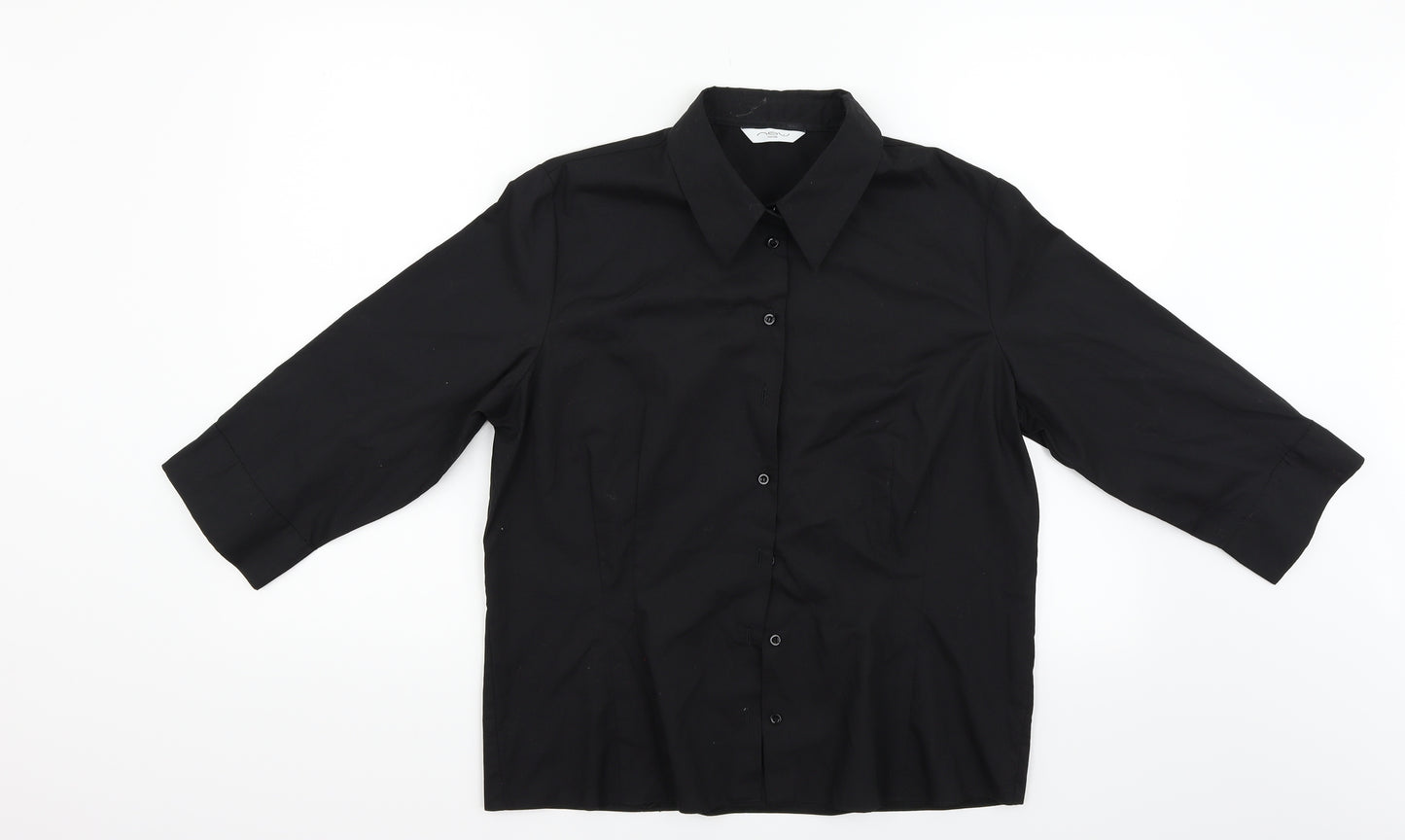 New Look Womens Black   Basic Button-Up Size 18