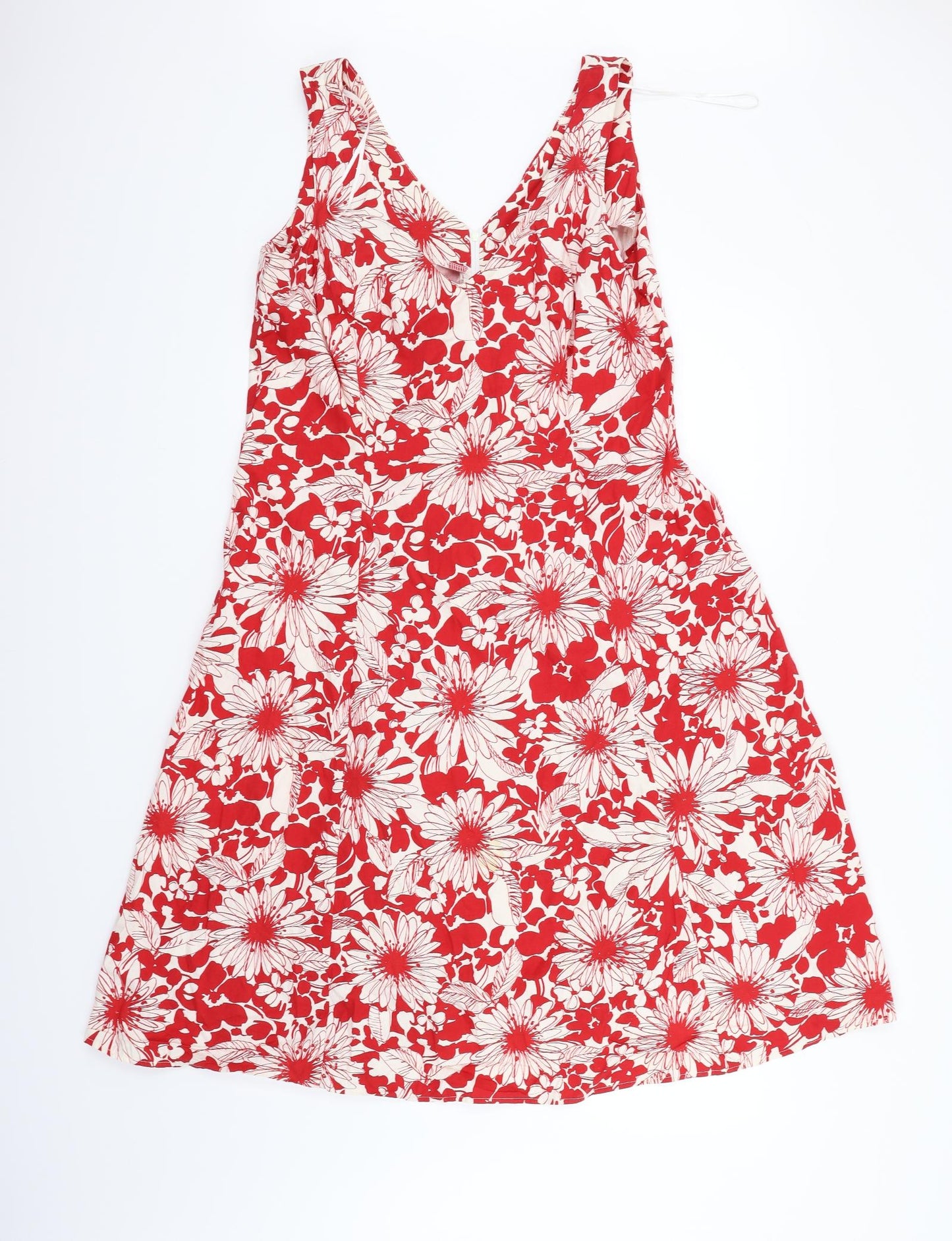 New Look Womens Red Geometric  Fit & Flare  Size 18