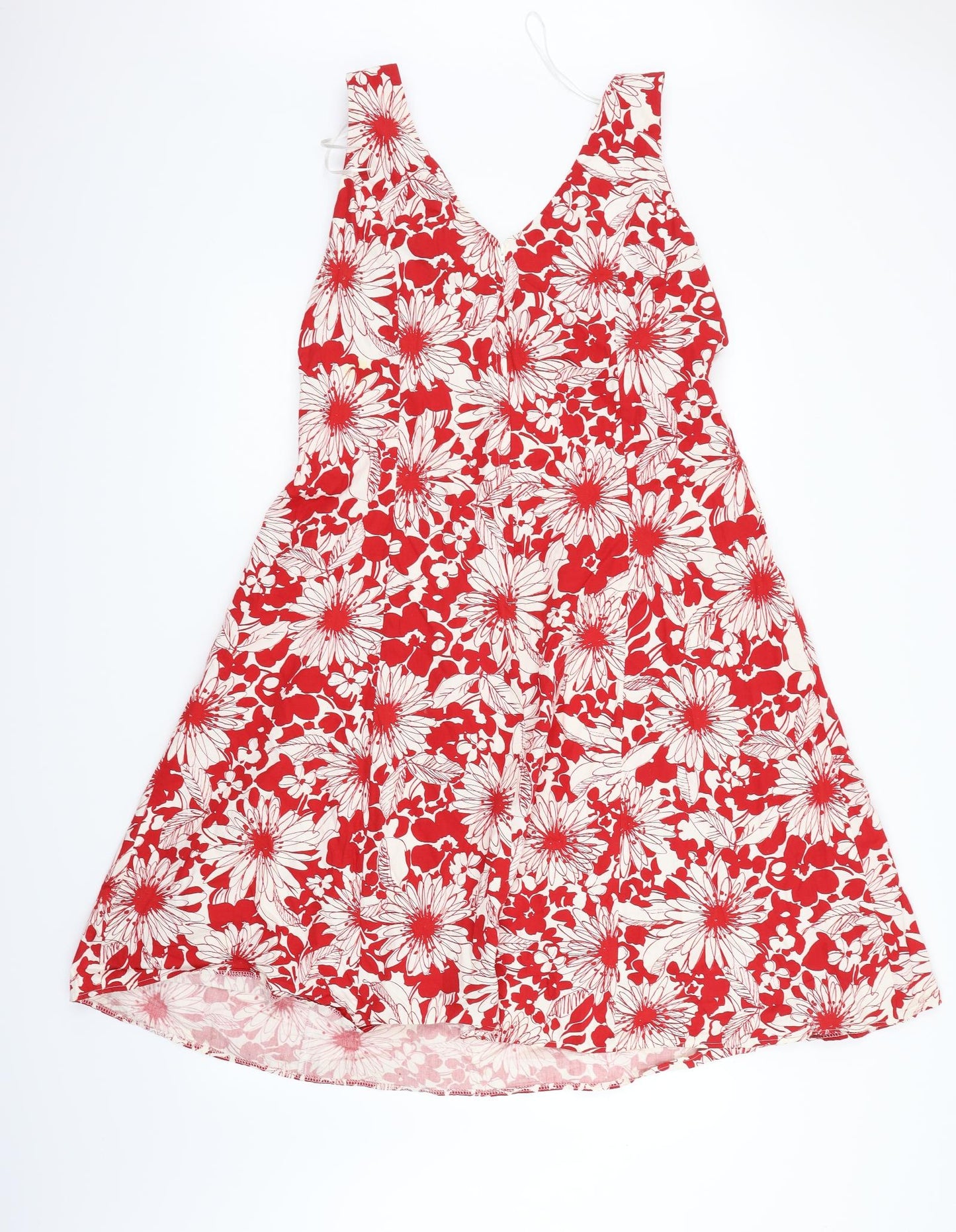 New Look Womens Red Geometric  Fit & Flare  Size 18