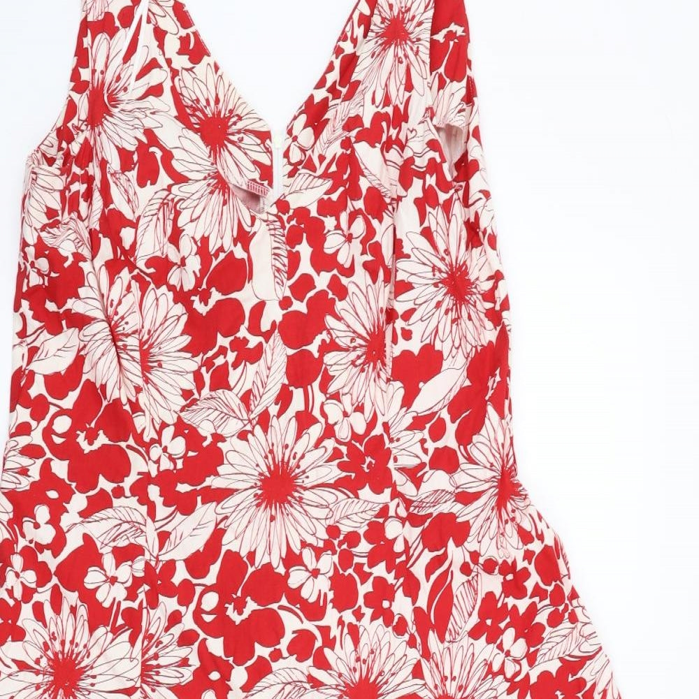 New Look Womens Red Geometric  Fit & Flare  Size 18