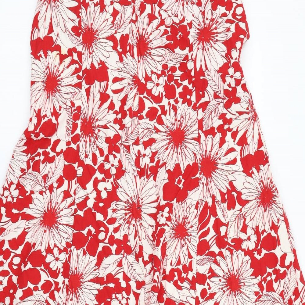 New Look Womens Red Geometric  Fit & Flare  Size 18