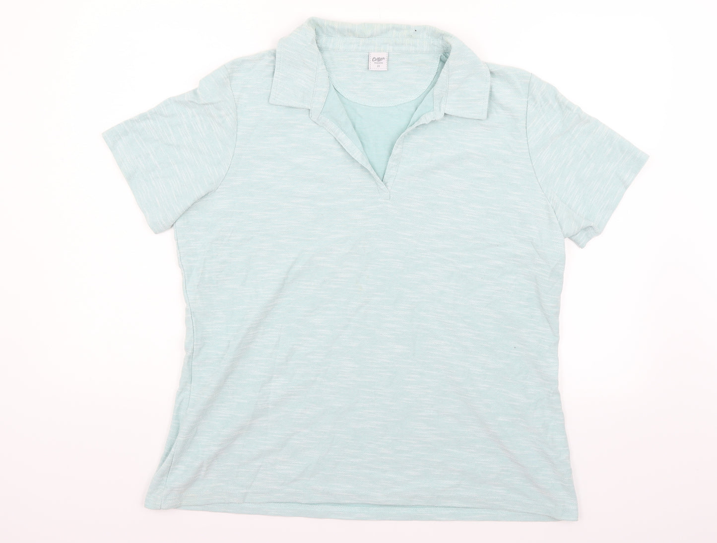 Cotton Traders Womens Green   Basic Button-Up Size 20