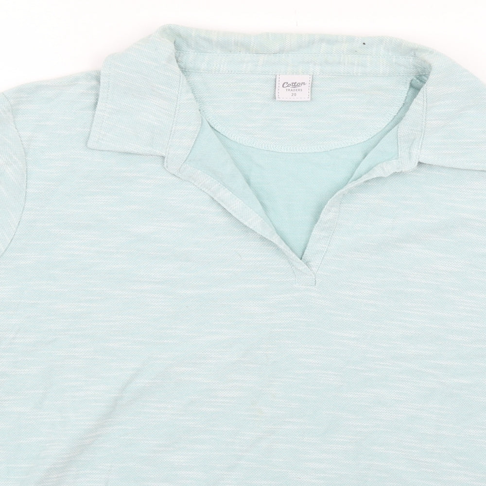 Cotton Traders Womens Green   Basic Button-Up Size 20