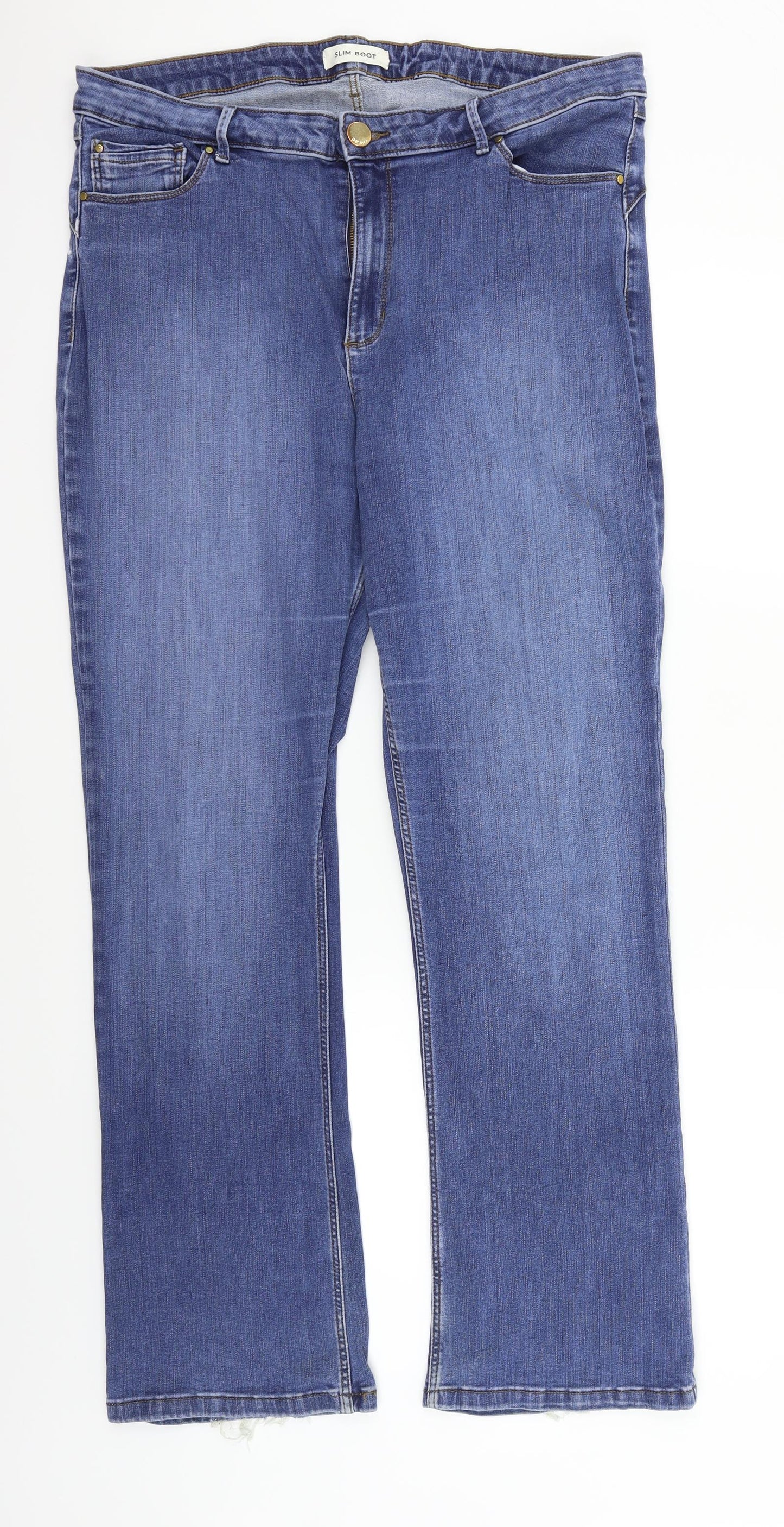 Marks and Spencer Womens Blue   Straight Jeans Size 18 L30 in