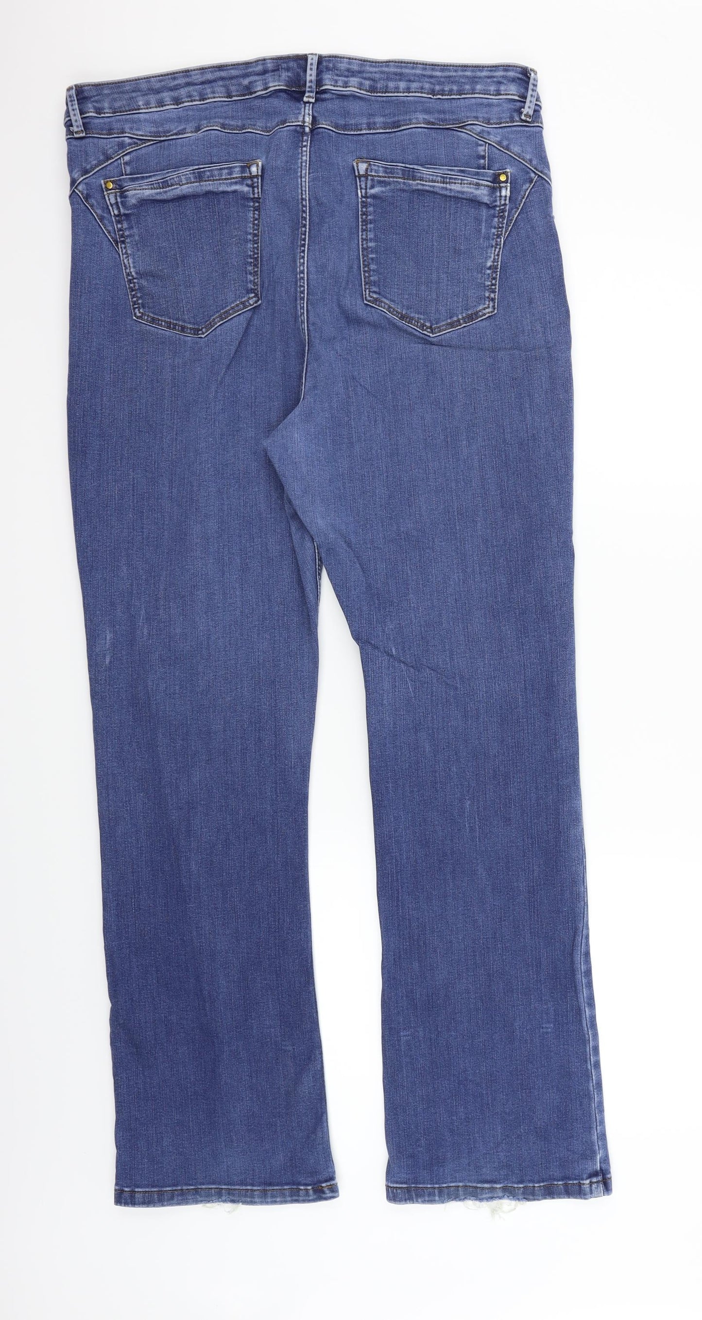 Marks and Spencer Womens Blue   Straight Jeans Size 18 L30 in